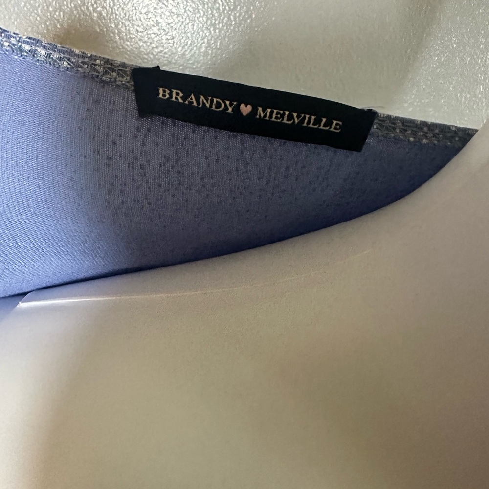 Brandy Melville Blue Wrap Fitted Blouse Small P - Picture 3 of 6